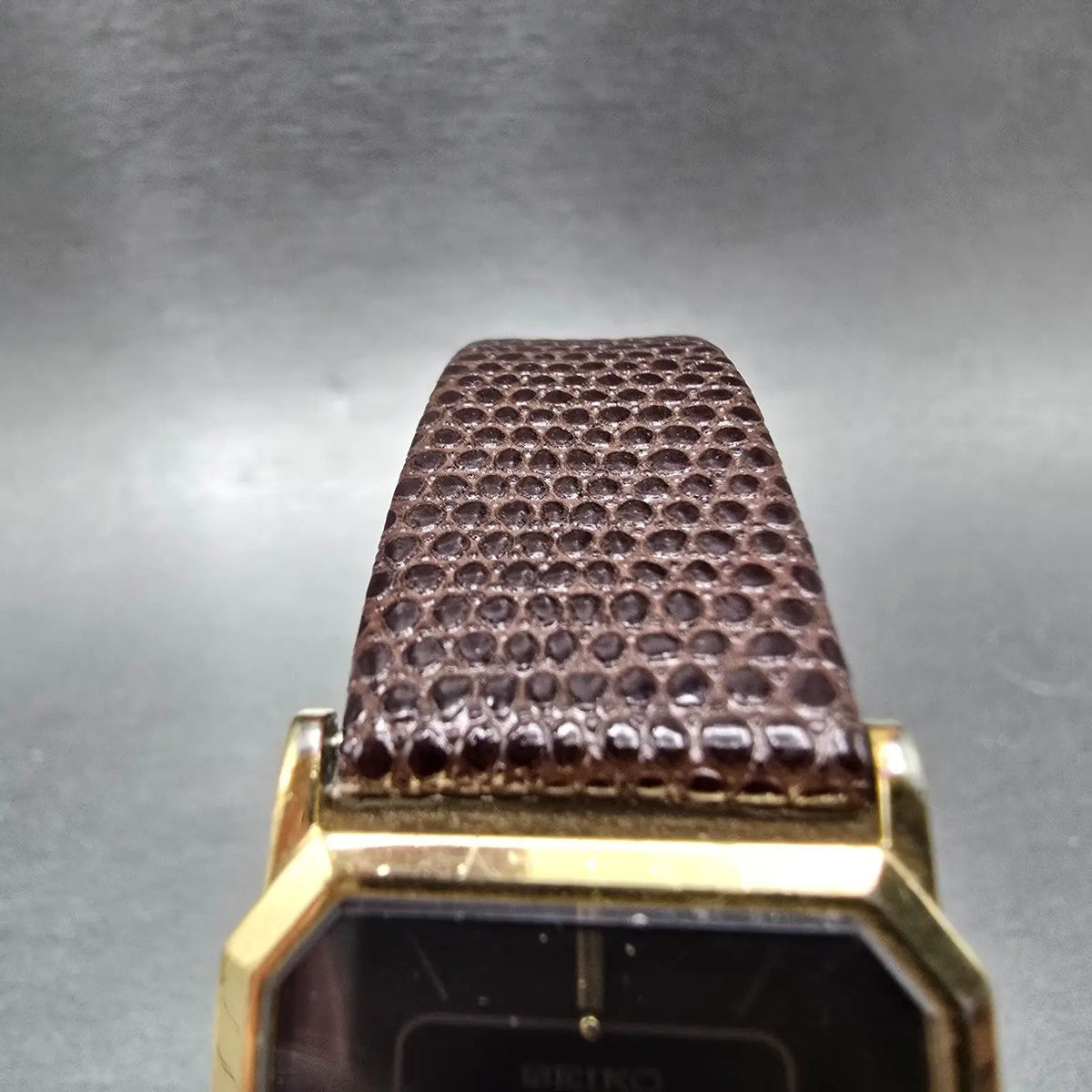 Seiko Tank Watch Men 26mm Brown Dial Gold Hexagon 5P30-5079 PARTS Vintage5
