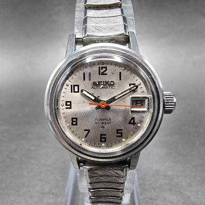 Seiko Automatic Watch Women 24mm Silver Dial Silver Tone Date 2205-0599 PARTS JP0