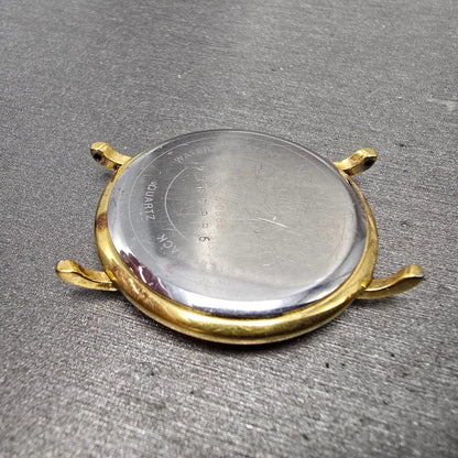 Movado Watch Men 34mm White Dial Gold Tone Round 87-E4-0885 NO CROWN PARTS11