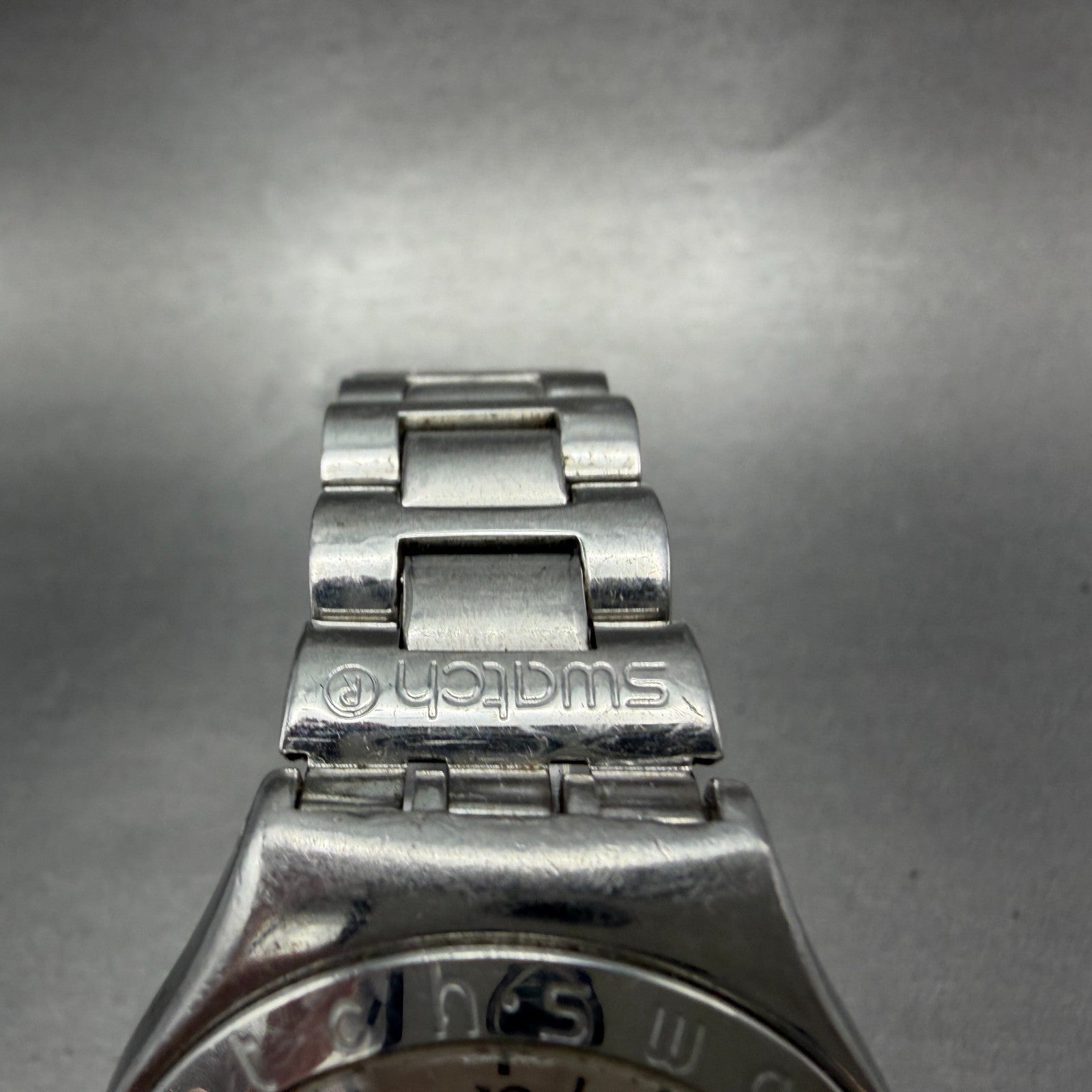 Swatch irony Big Landscape Watch Unisex 37mm White Dial Steel YGS715 New Battery4