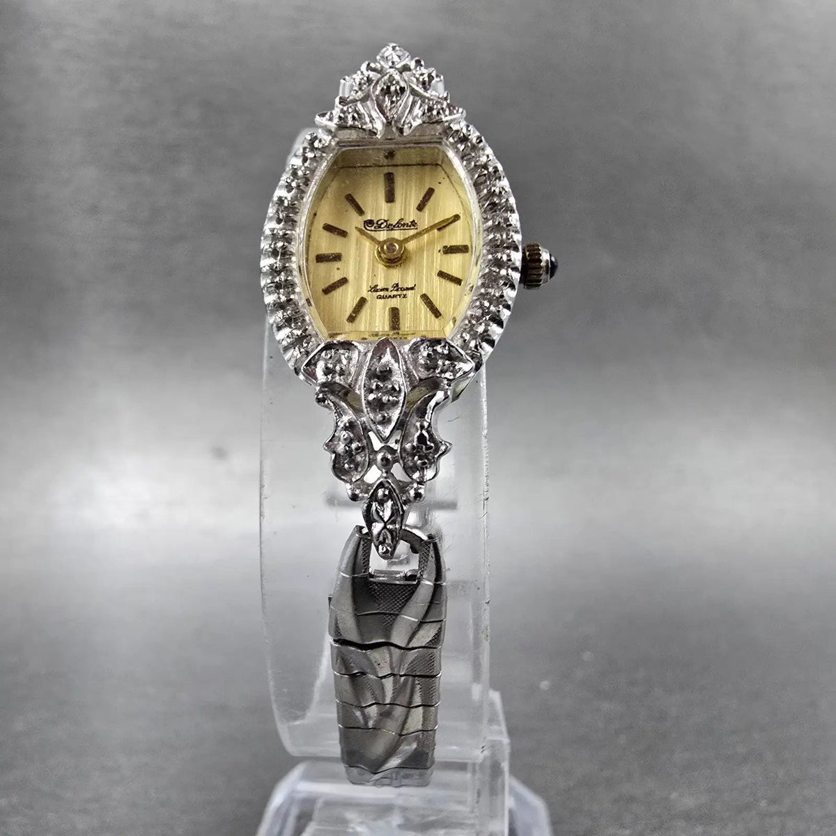 Lucien Piccard Dufonte Watch Women 16mm Champagne Dial Gold Oval New Batt Gems5