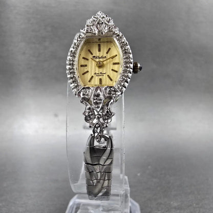 Lucien Piccard Dufonte Watch Women 16mm Champagne Dial Gold Oval New Batt Gems5