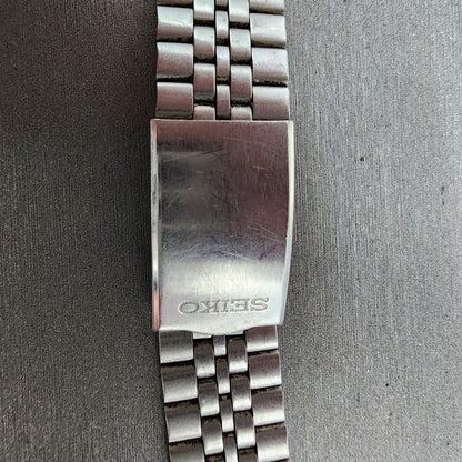 VTG Seiko Watch Bracelet 20mm Stainless Steel 5 Link Tri Folding Clasp no endlin3