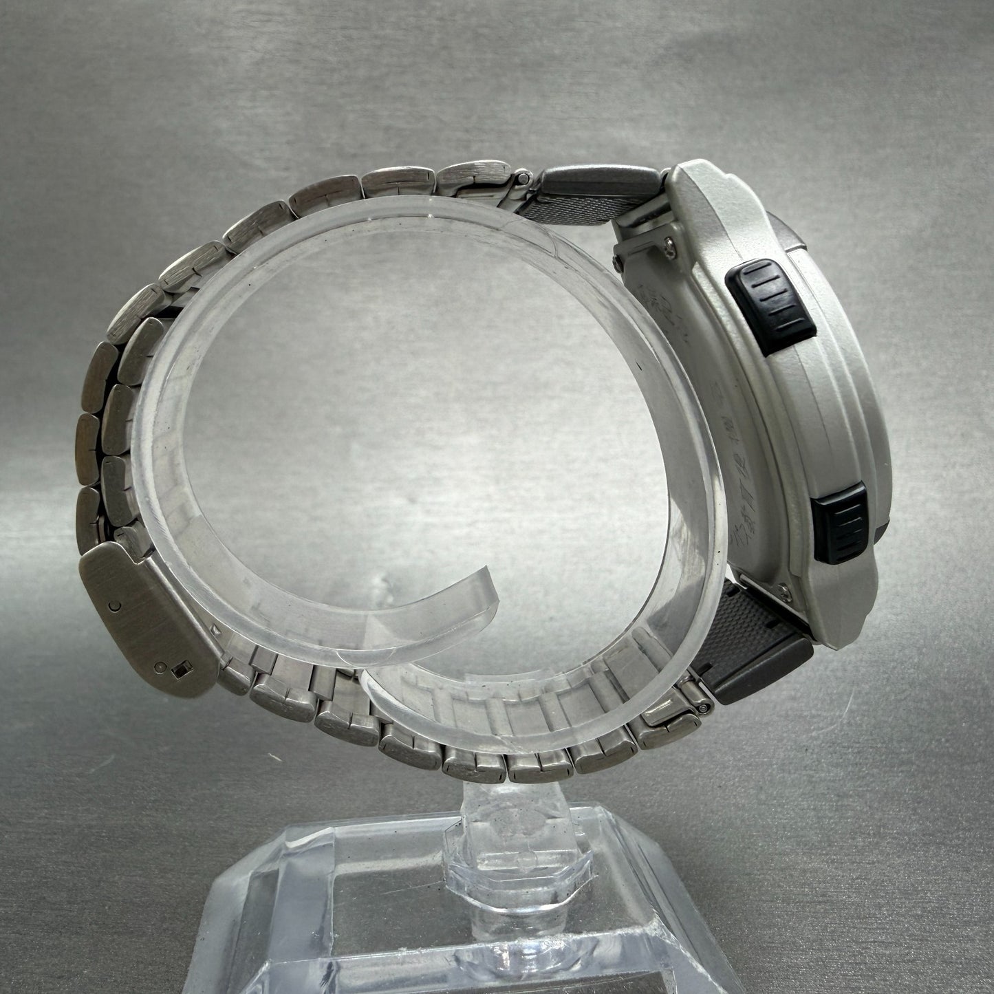 Casio Twincept ABX-53 Watch Men 40mm Gray Dial Silver Alarm Chrono New Batt NOS8
