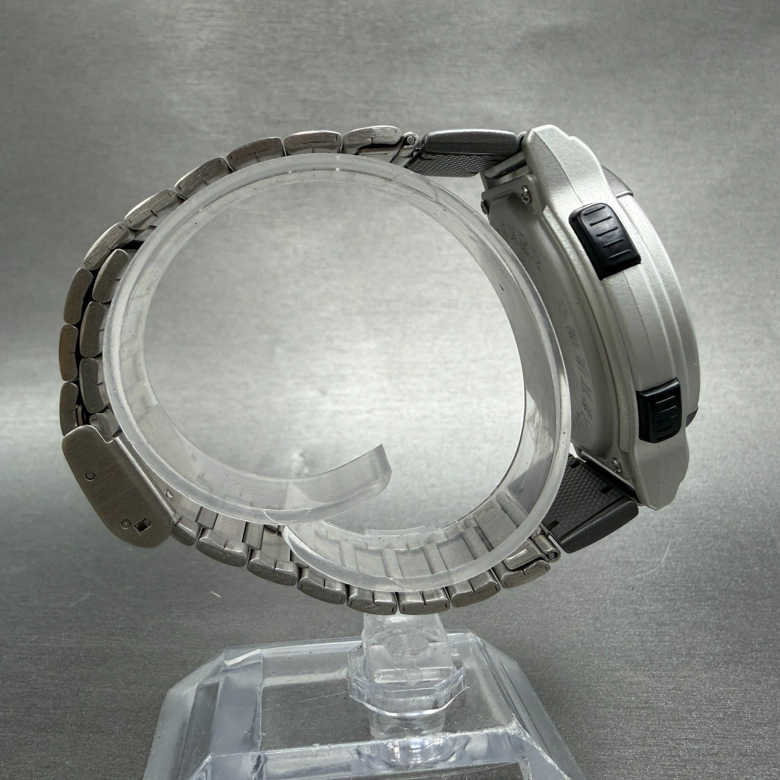 Casio Twincept ABX-53 Watch Men 40mm Gray Dial Silver Alarm Chrono New Batt NOS8