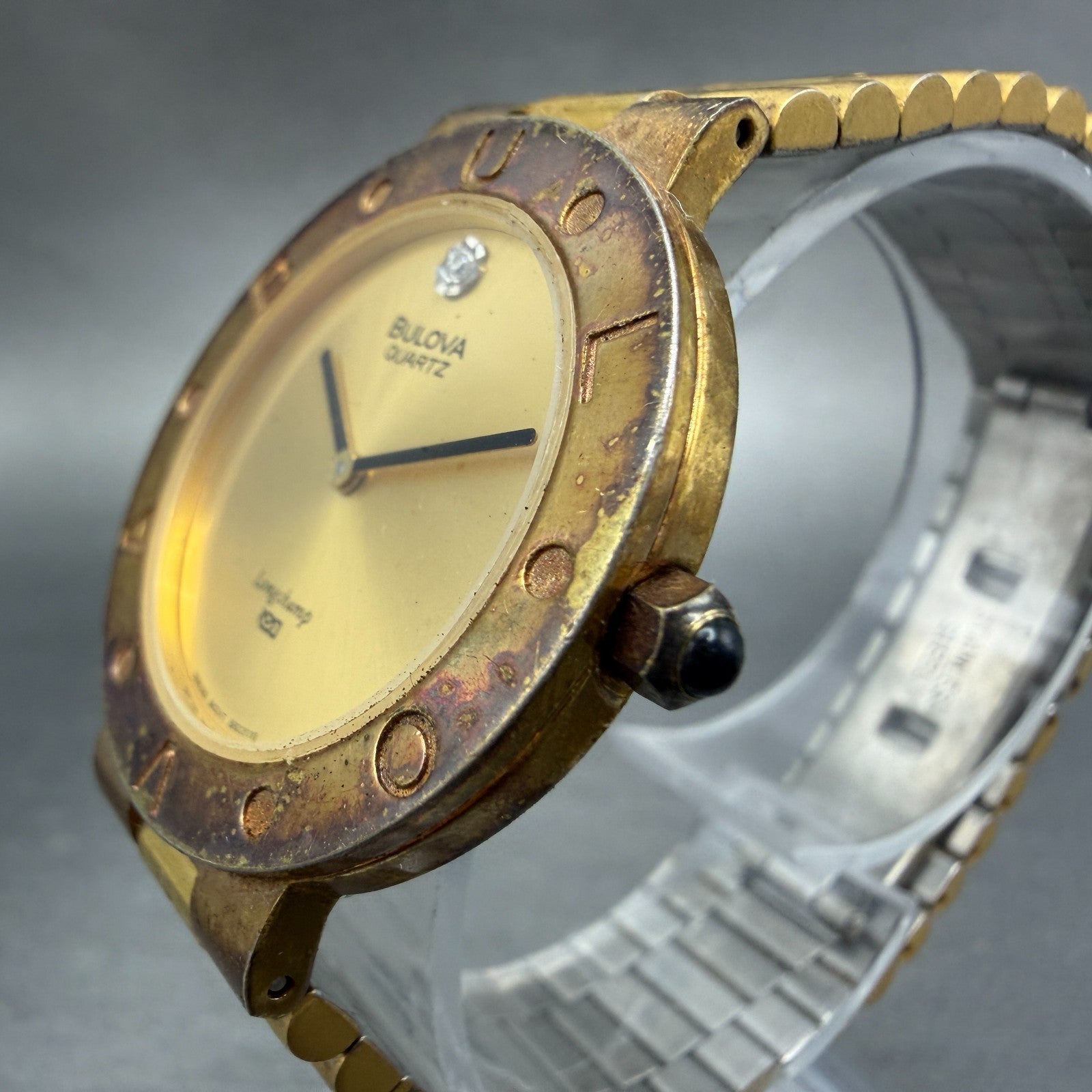 Bulova Long Champ Watch Unisex 32mm Champagne Dial Gold Tone New Battery2