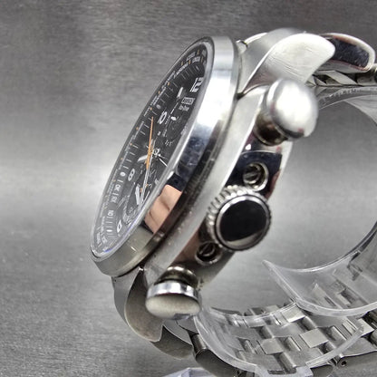 Citizen Eco-Drive World Time Watch Men 46mm Black Dial Steel Daydate Works2