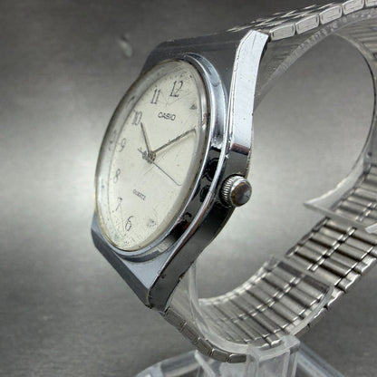 Casio MQ-336 Watch Men 33mm White Dial Silver Tone Round New Battery Vintage2