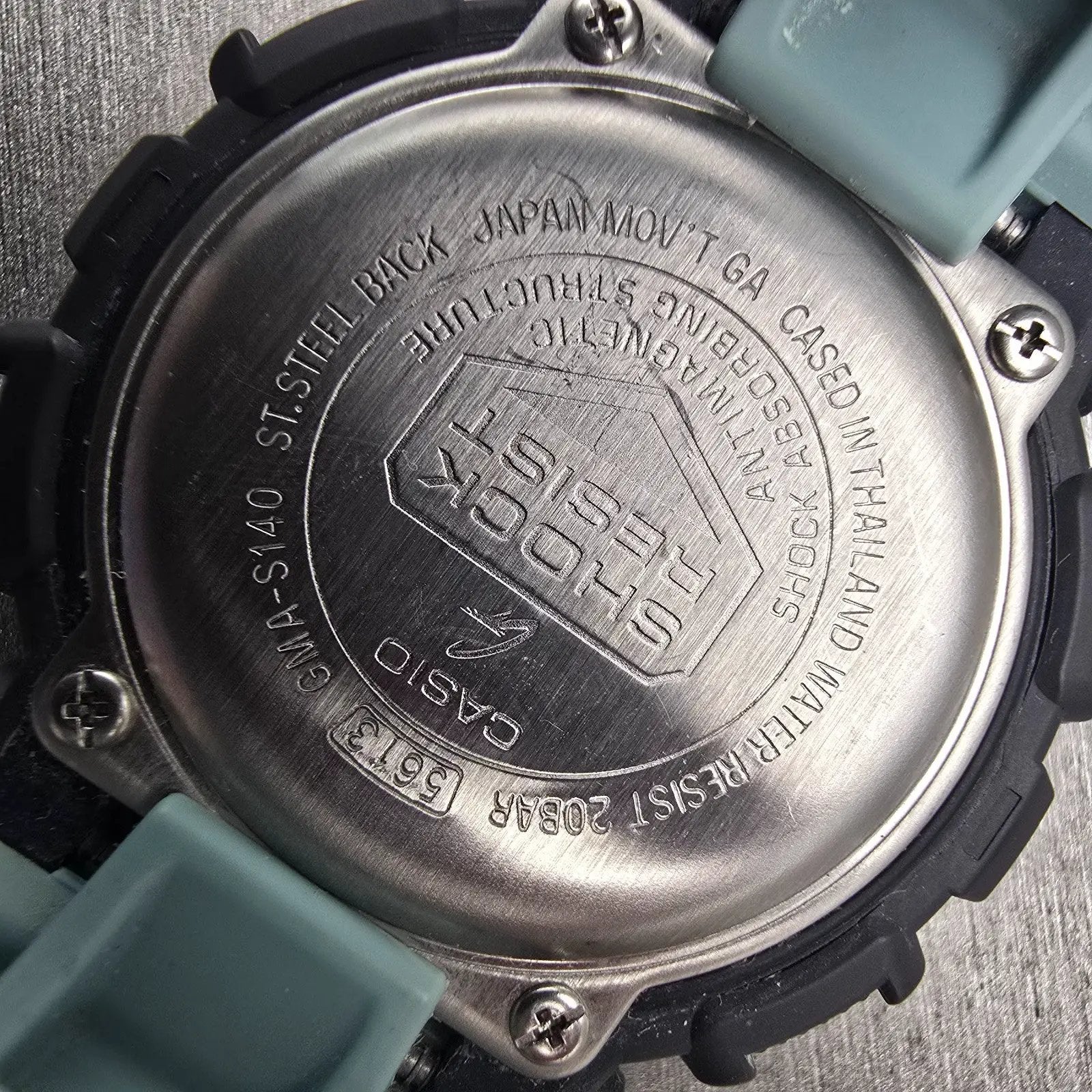 Casio G-Shock GMA-S140 Watch Women 46mm Black Gray Alarm Chronograph New Battery10