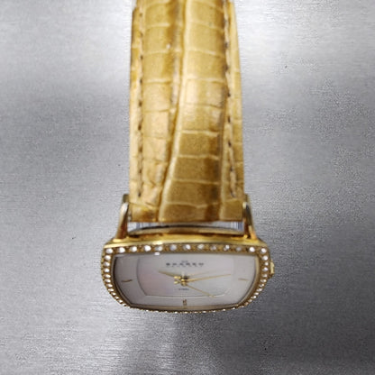 Skagen Watch Women 28mm MOP Dial Gold Tone Rectangle MK348SGL8B New Battery