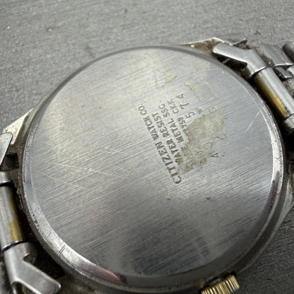 Citizen CQ Watch Men 35mm Silver Dial Two Tone Daydate 6100-K02759 PARTS10
