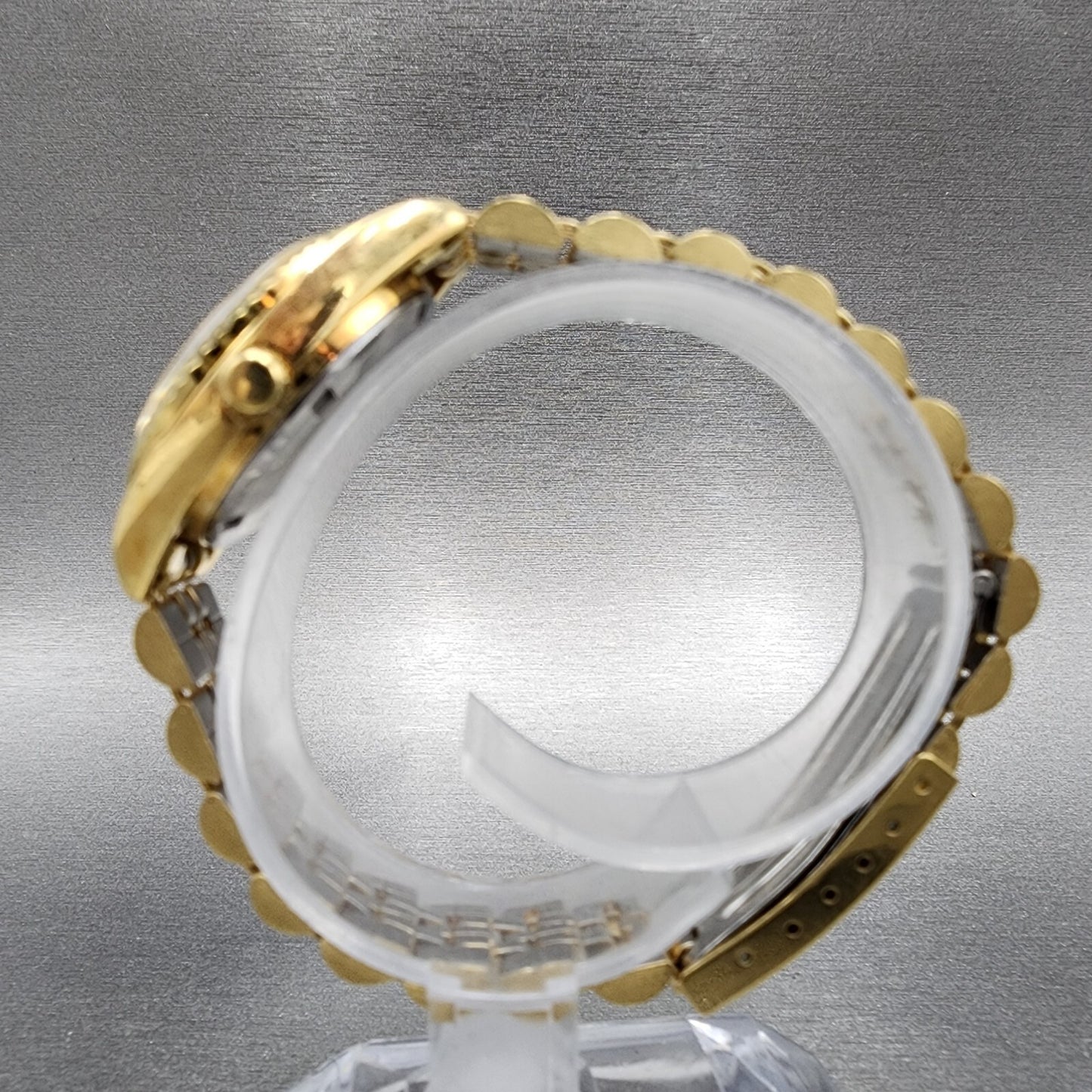 Gruen President Watch Women 26mm Gold Dial Gold Tone Date Round New Battery5