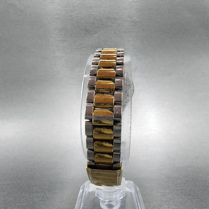 Seiko SQ Watch Women 24mm Gold Dial Two Tone Daydate Round 3E230A60 New Battery7
