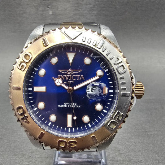 Invicta Pro Diver Watch Men 47mm Blue Dial Two Tone Date 24626 New Battery0