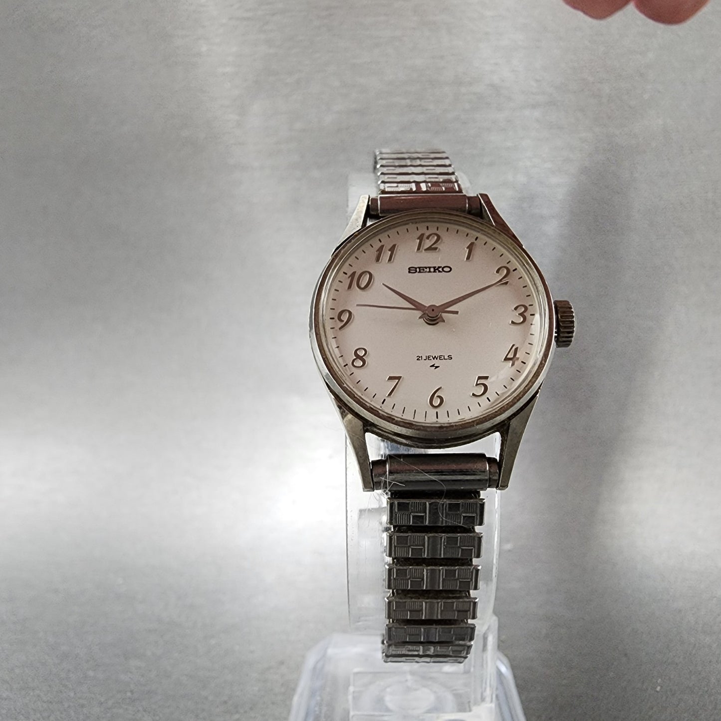 Seiko Watch Women 23mm Silver Dial Silver Tone Manual Wind 11040031 Runs5
