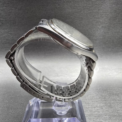 Seiko SQ Watch Men 35mm Silver Dial Silver Daydate Round 5Y23-8049 New Batt8