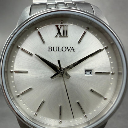 Bulova Watch Women 27mm Silver Dial Steel Date Round 96M159 New Battery1