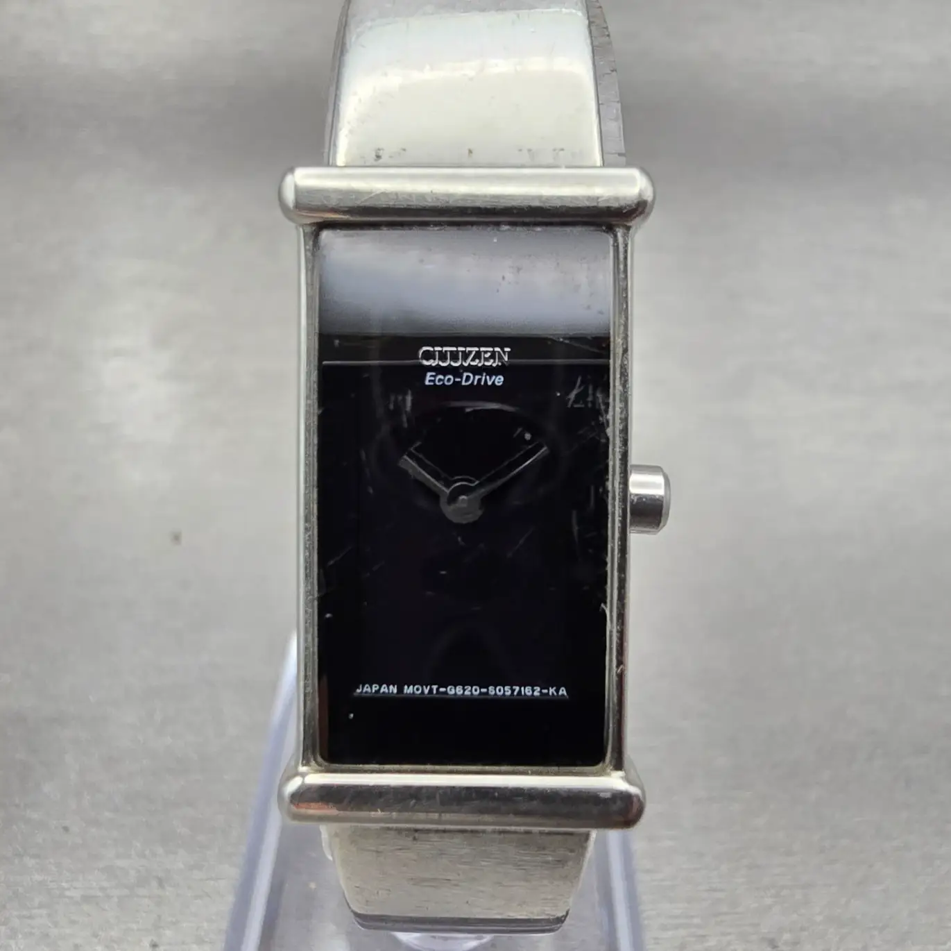 Citizen Eco-Drive Tank Watch Women 14mm Black Dial Silver G620-S033730 Works D0