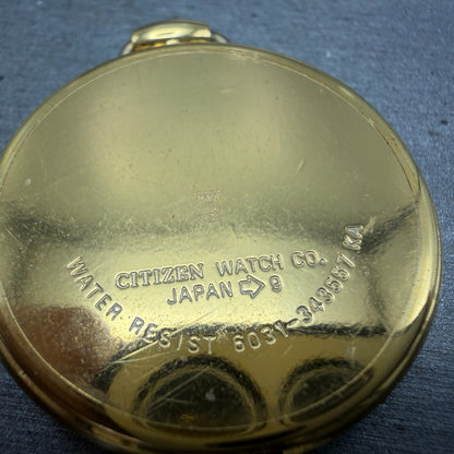 Citizen Pocket Watch Unisex 36mm Champagne Dial Gold Tone Round New battery6