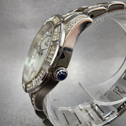 Bulova Watch Women 31mm MOP Dial Silver Tone Round 96L116 Crystal Accent New Bat2