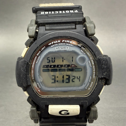 Casio G-Shock DW-002 Watch Men 48mm Digital Black White Round Fox Fire New Batt0
