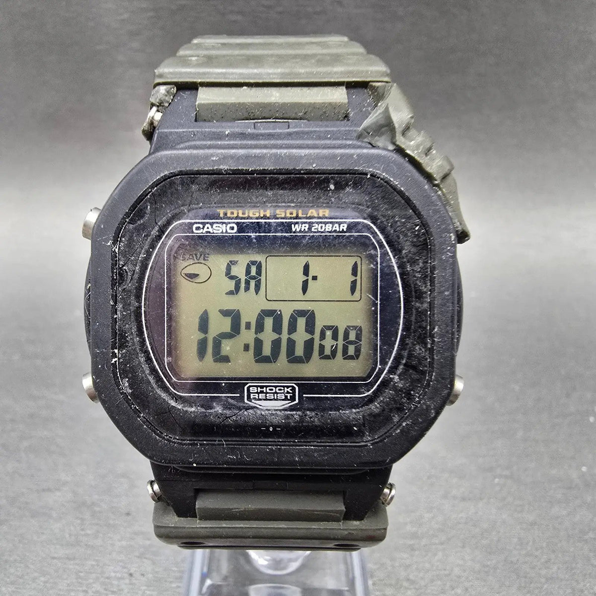 Casio G-Shock G-5700GH Watch Men 39mm Black Green Alarm Chronograph Solar PARTS0
