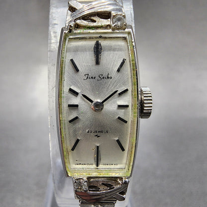 Seiko Fine Seiko Watch Women 12mm Silver Dial Silver Tone Manual 15203370 Runs1