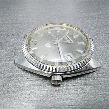 Citizen Crystal 7 Watch Men 38mm Gray Dial Silver Tone Daydate 33 Jewels PARTS