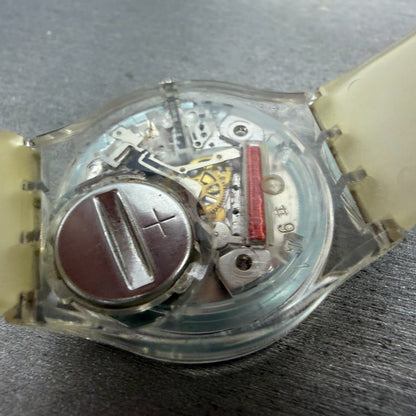 Swatch Snowcovered Watch Men 34mm White Dial Clear Daydate GK733 New Battery9