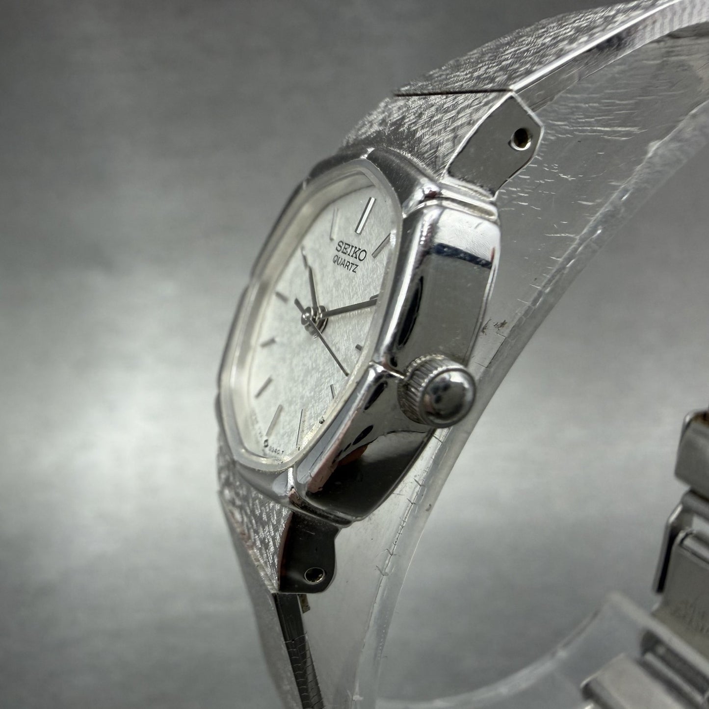 Seiko Watch Women 19mm Silver Dial Silver Tone Octagon 7321-5170 New Battery2