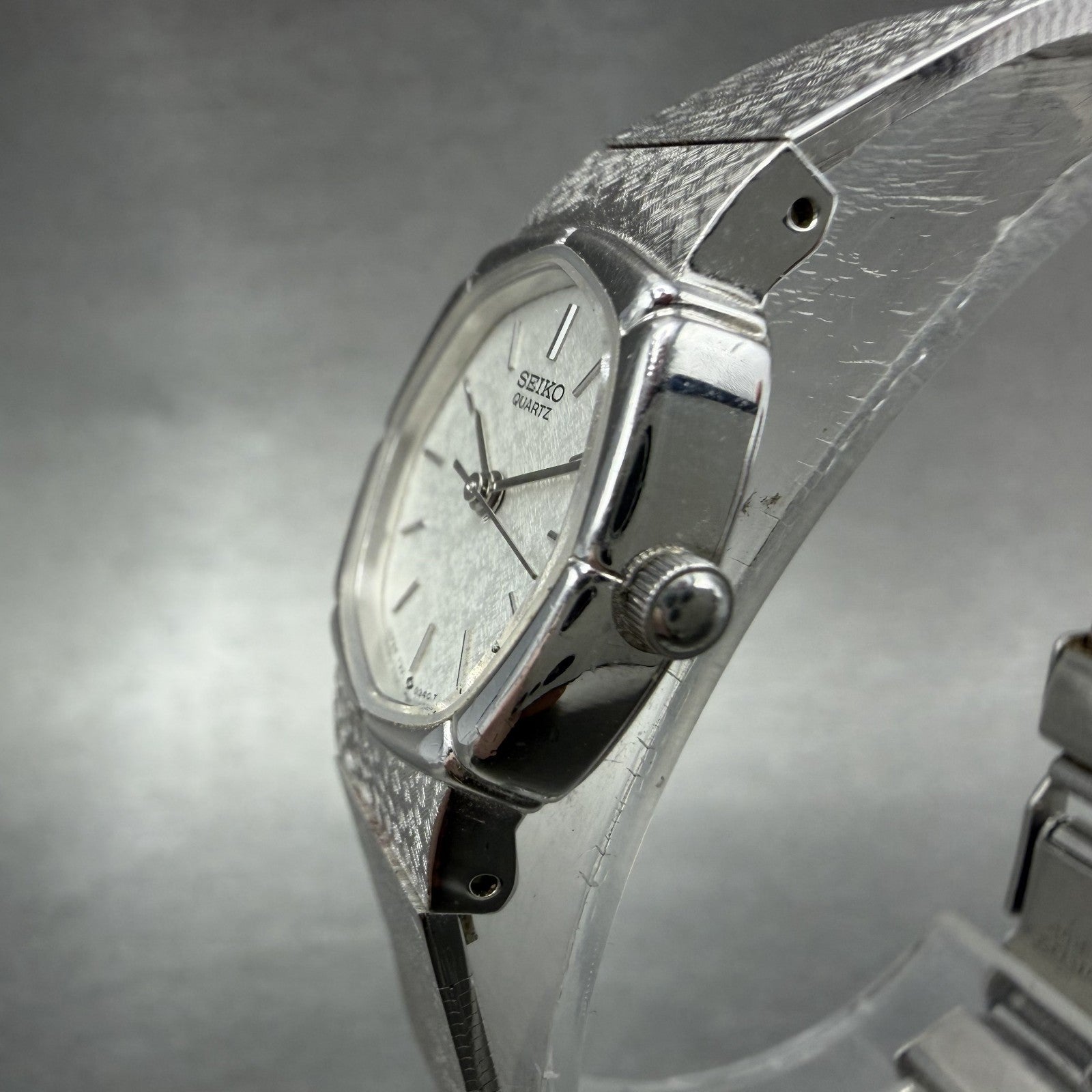 Seiko Watch Women 19mm Silver Dial Silver Tone Octagon 7321-5170 New Battery2