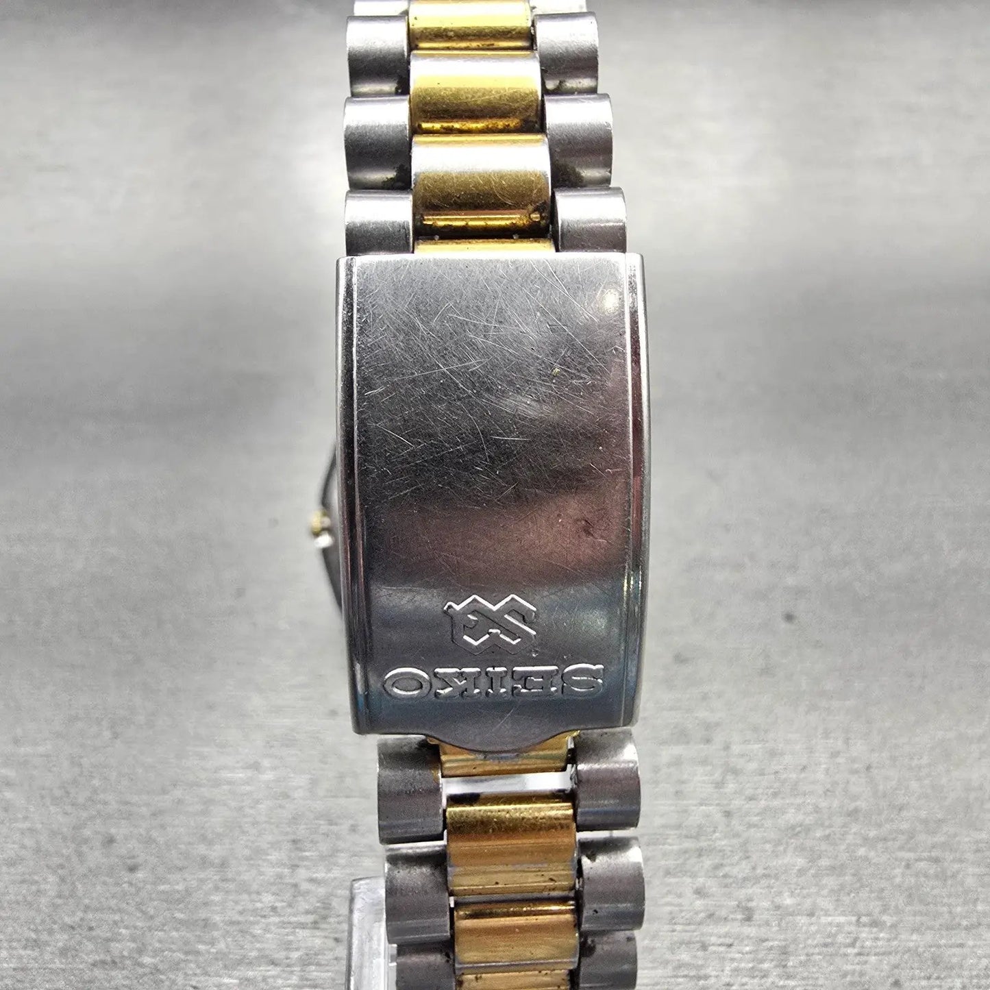 Seiko President Watch Men 35mm Silver Dial Two Tone Daydate 5Y23-8A69 New Batt7