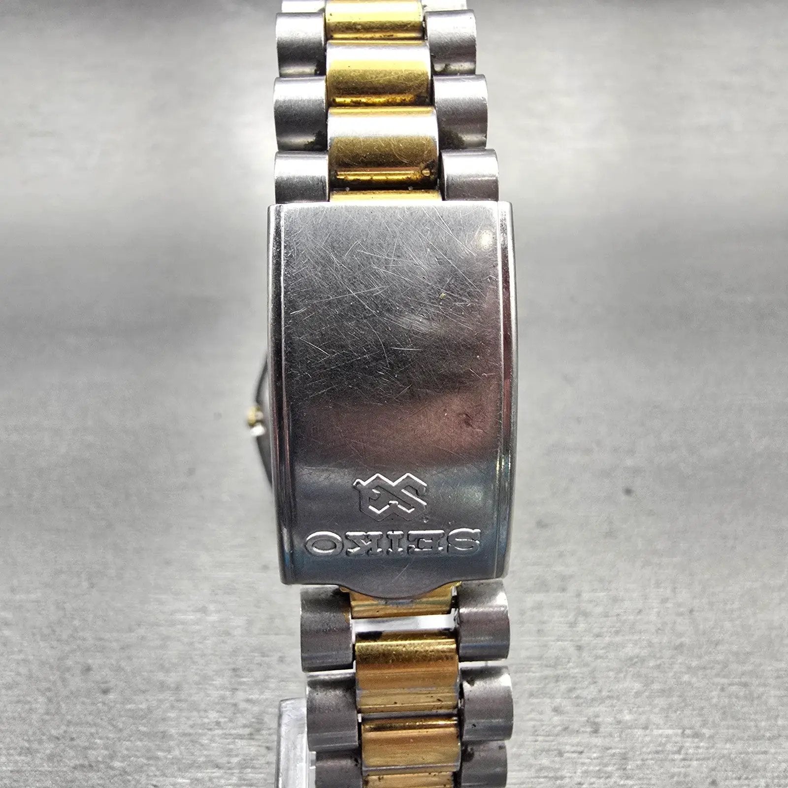 Seiko President Watch Men 35mm Silver Dial Two Tone Daydate 5Y23-8A69 New Batt7