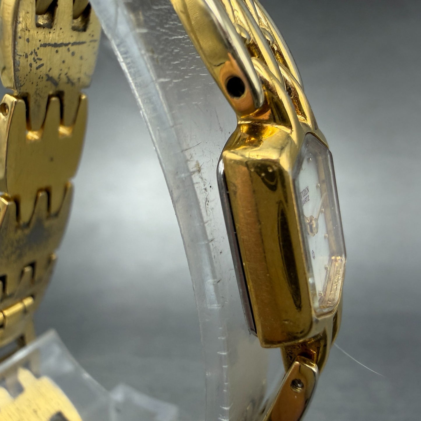 Citizen CQ Watch Women 13mm MOP Dial Gold Tone Hexagon 2250-S12576 New Battery3