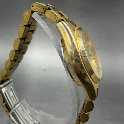 Citizen CQ Watch Women 24mm Champagne Dial Gold Tone Daydate 6000-S14323 NewBatt3