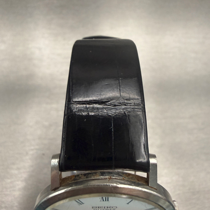 Seiko Watch Men 33mm White Dial Silver Tone Round 4130-9020 New Battery4