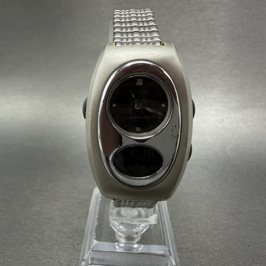 Casio Sheen Watch Women 27mm Analog Digital Silver Tone Alarm Chrono New Battery0