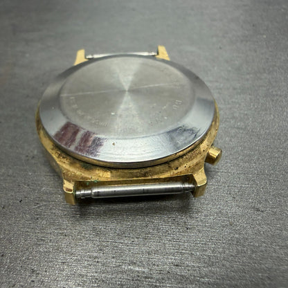 Bulova RED LED Watch Men 36mm Digital Gold Tone N6 PARTS Vintage10