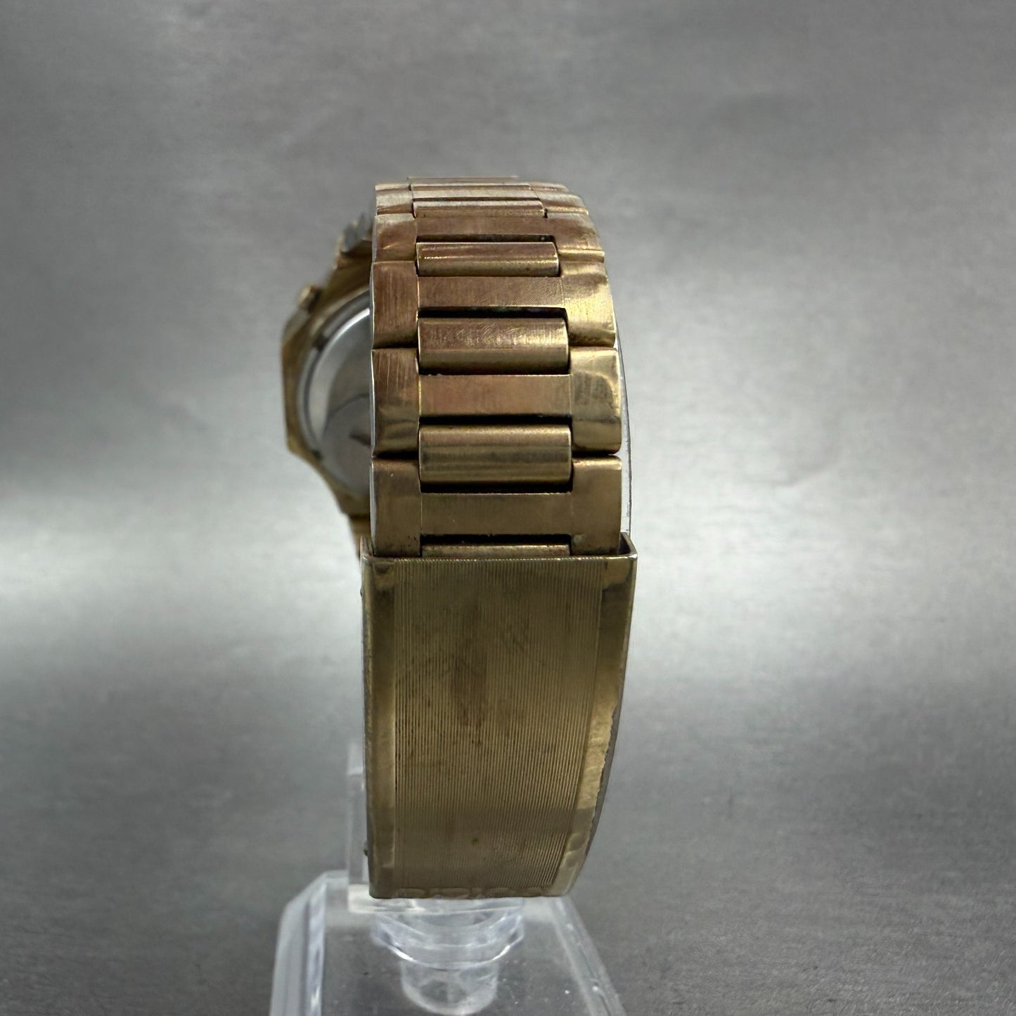 Witttnauer Polara RED LED Watch Men 35mm Gold Plated Tone Vintage PARTS8