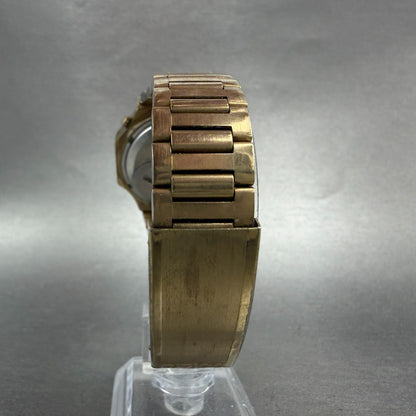 Witttnauer Polara RED LED Watch Men 35mm Gold Plated Tone Vintage PARTS8