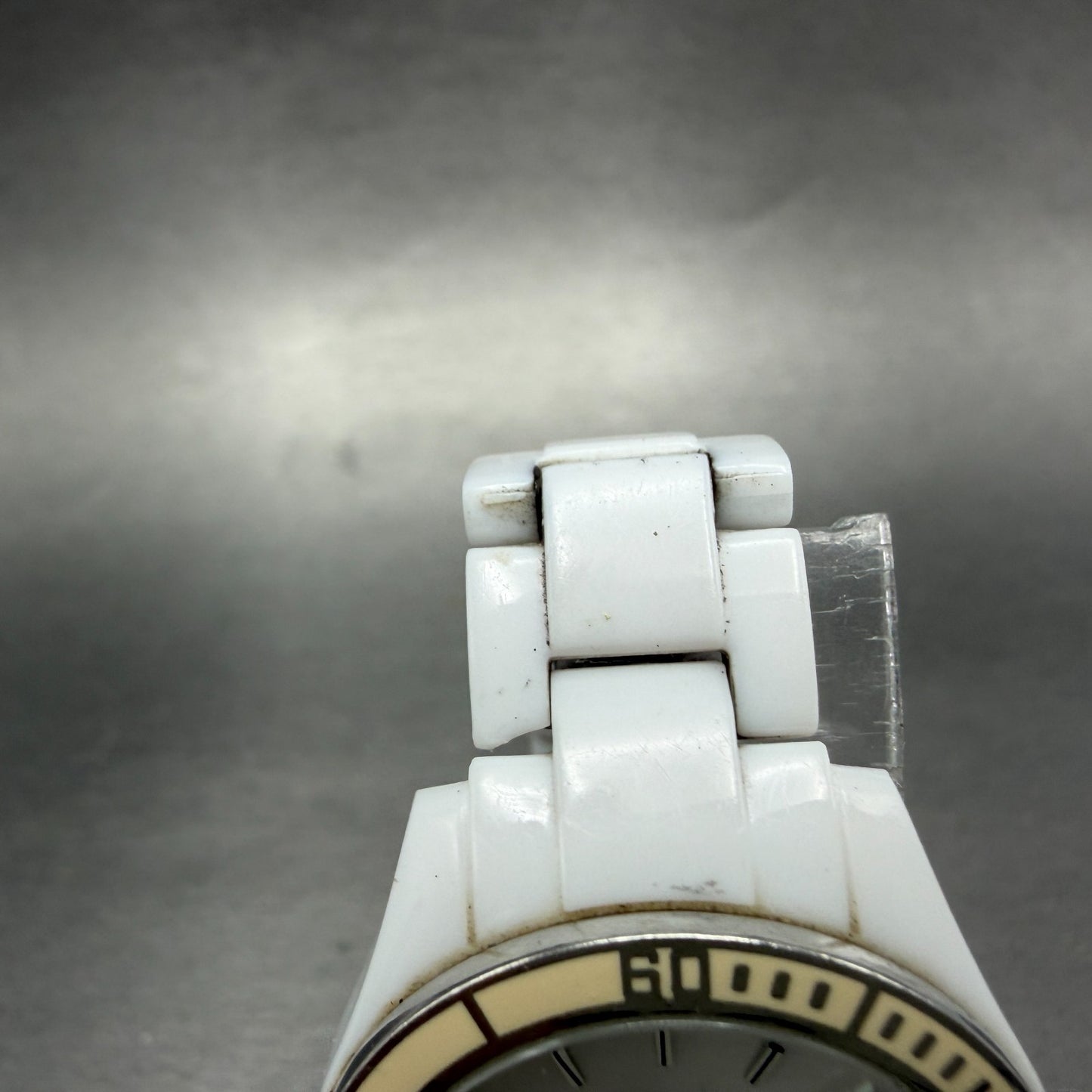 Fossil Stella Watch Women 31mm MOP Dial White Plastic Date Round ES-2544 NewBatt4