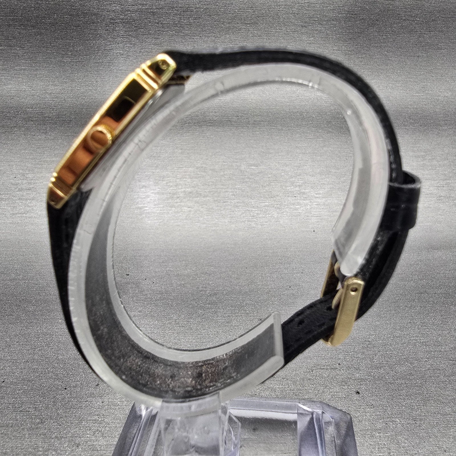Seiko Watch Women 19mm Gray Dial Gold Tone Rectangle 2B20-5449 New Battery VTG6