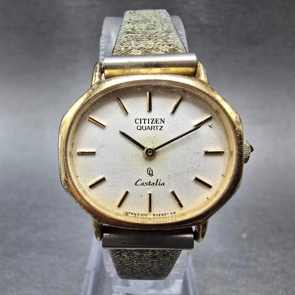 Citizen Castalia Watch Women 25mm White Dial Gold 4-831926 New Battery VTG JP0