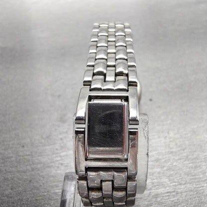 Seiko Watch Women 24mm Black Dial Silver Tone Round V401-1609 New Battery VTG7