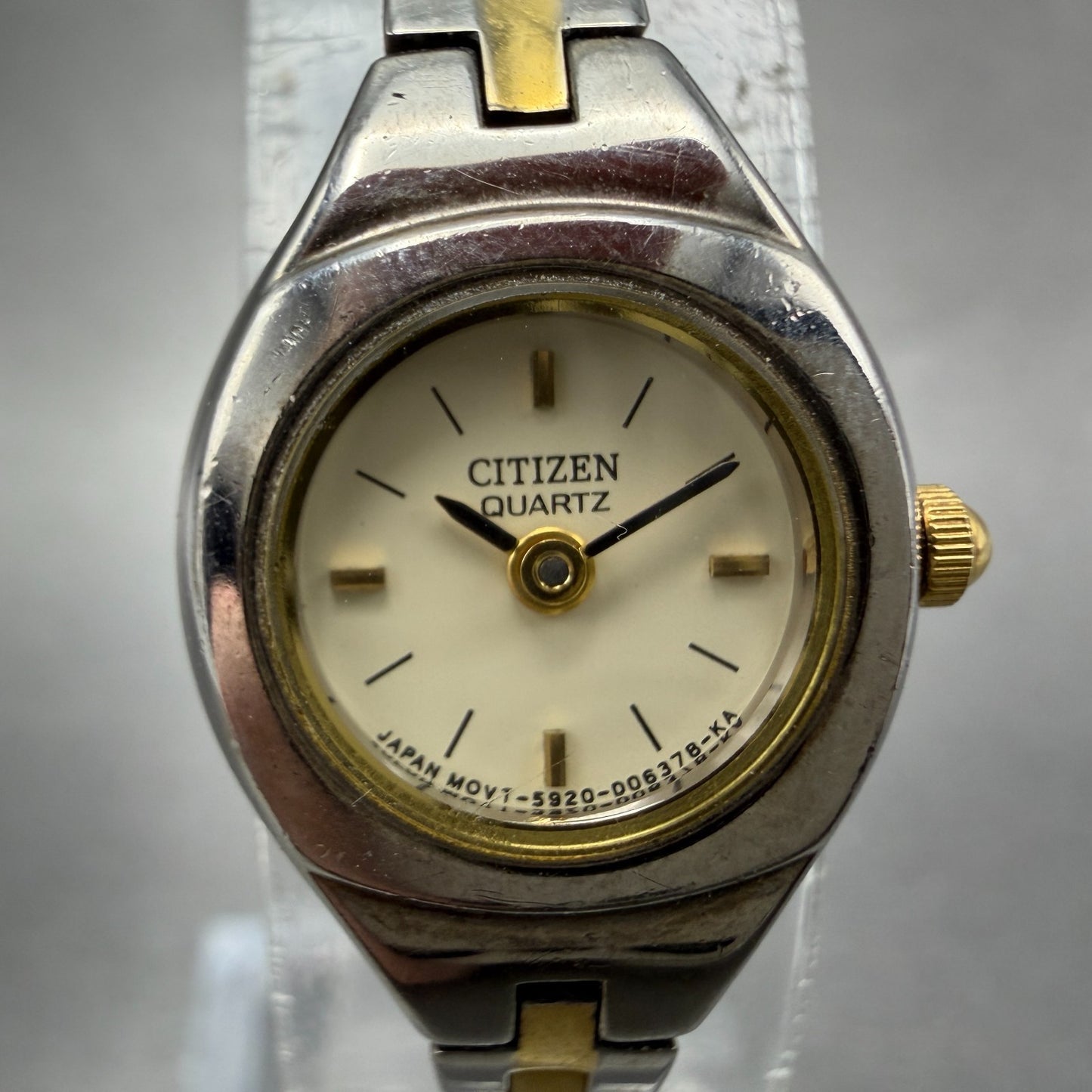 Citizen Watch Women 17mm Cream Dial Two Tone Round 5920-S91531 New Battery ABCD1