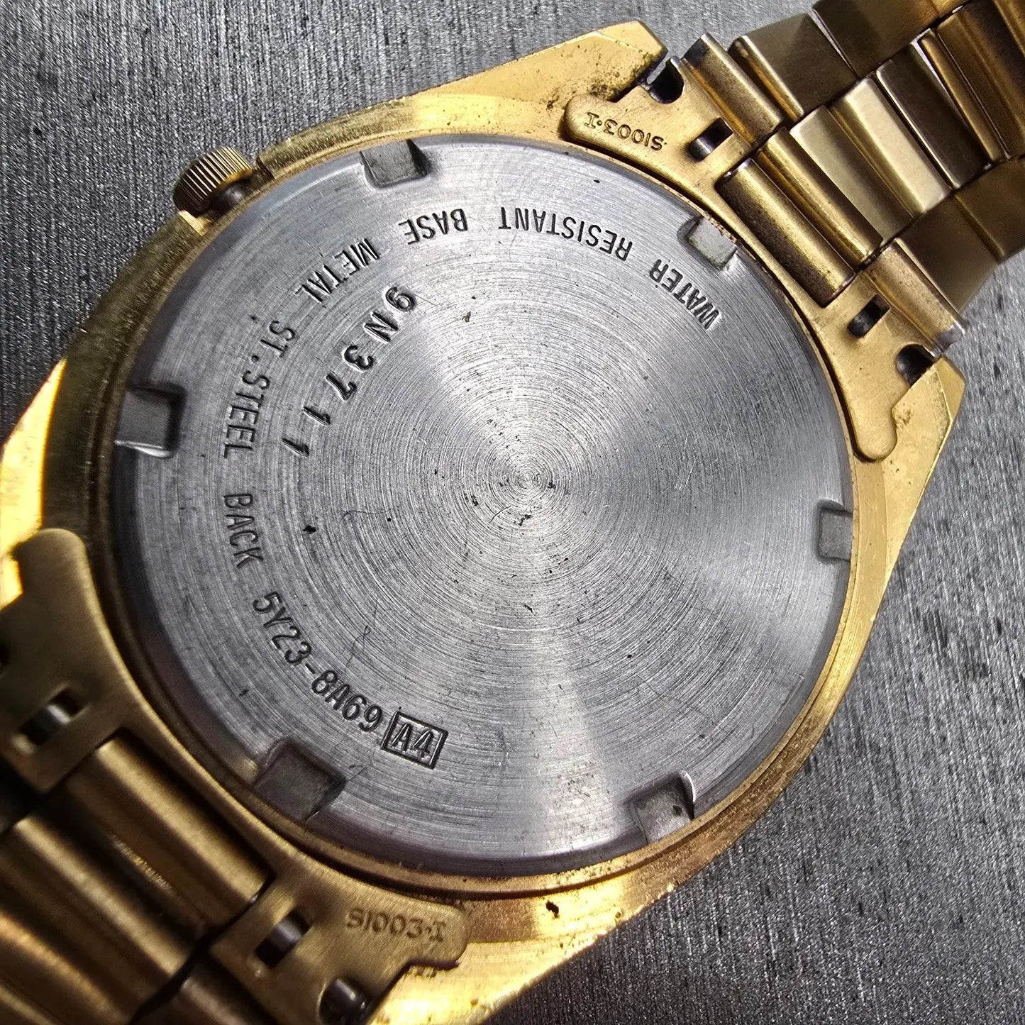 Seiko SQ President Watch Men 36mm Gold Dial Gold Tone Daydate 5Y23-8A69 New Batt10