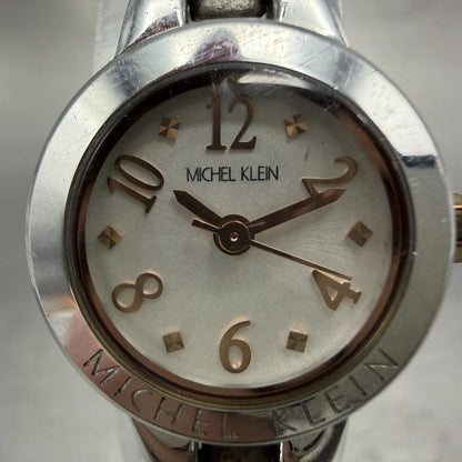 Seiko Michel Klein Watch Women 20mm White Dial Two Tone Round 1N01-K970 New Batt1