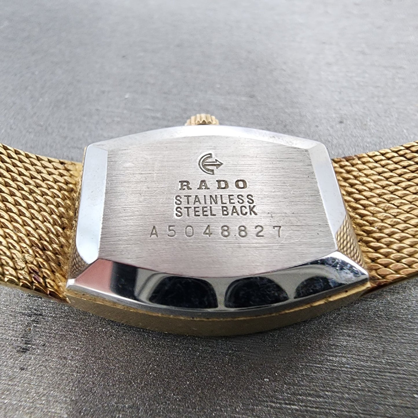 Rado Silhouette Watch Women 21mm Gold Dial Gold Tone Rectangle Manual Wind Runs10