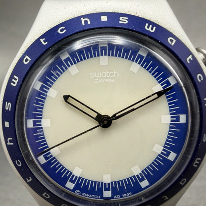 Swatch irony Blue Daemon Watch Unisex 38mm Blue Dial Silver READ!!! NewBat1
