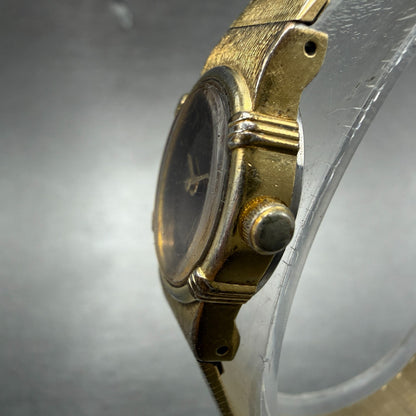 Seiko Watch Women 16mm Brown Dial Gold Tone Oval Vintage 5420-5159 New Battery2
